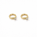 Soft Glow Gold CZ Hoops