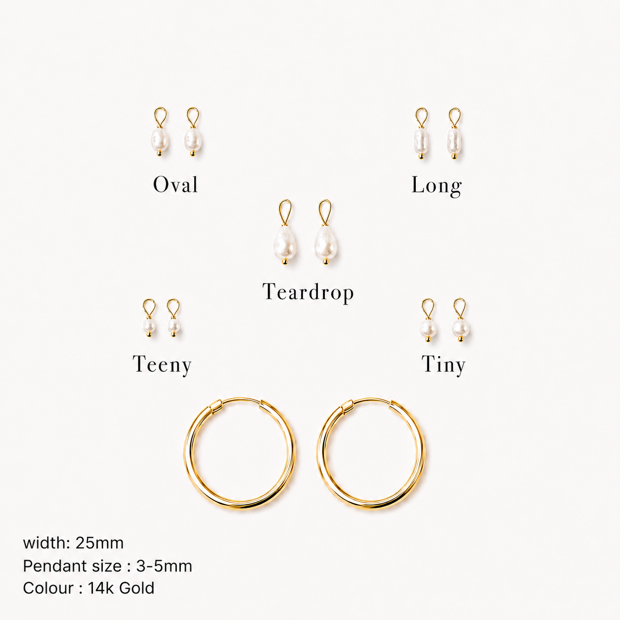 Kaia Pearl Charm Hoops