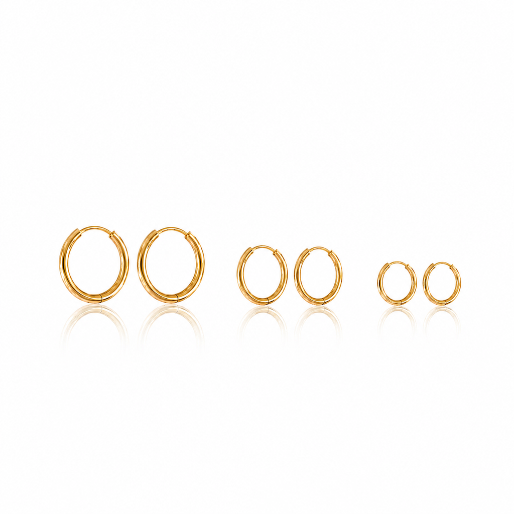 Grace Gold Hoop Set of 3 Pairs