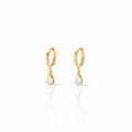 Elara CZ Gold drop Hoop Earrings