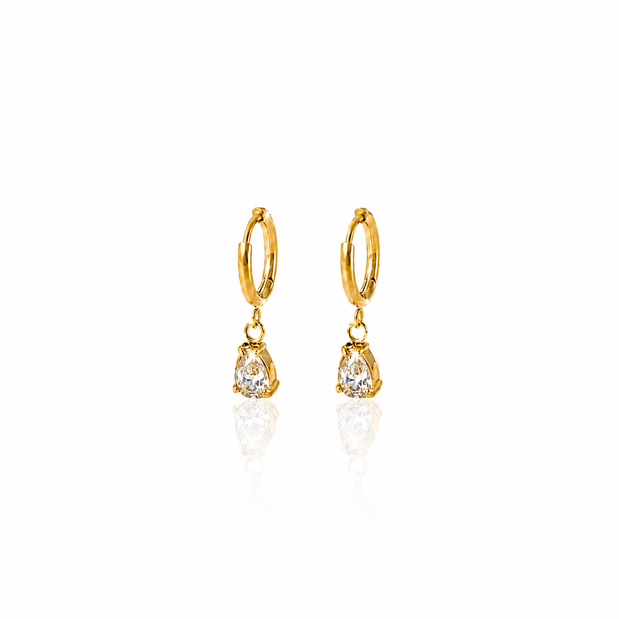Minimal CZ Drop Huggie Hoops