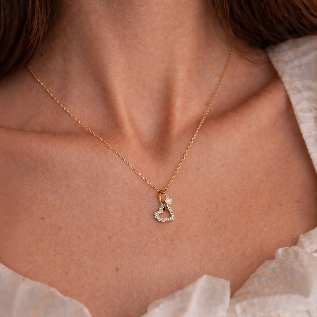 Luna Gold Heart Necklace