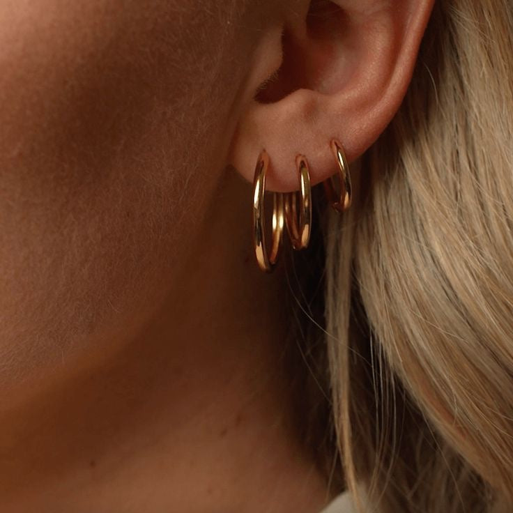 Grace Gold Hoop Set of 3 Pairs