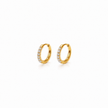 Classic CZ Huggie Earrings - White