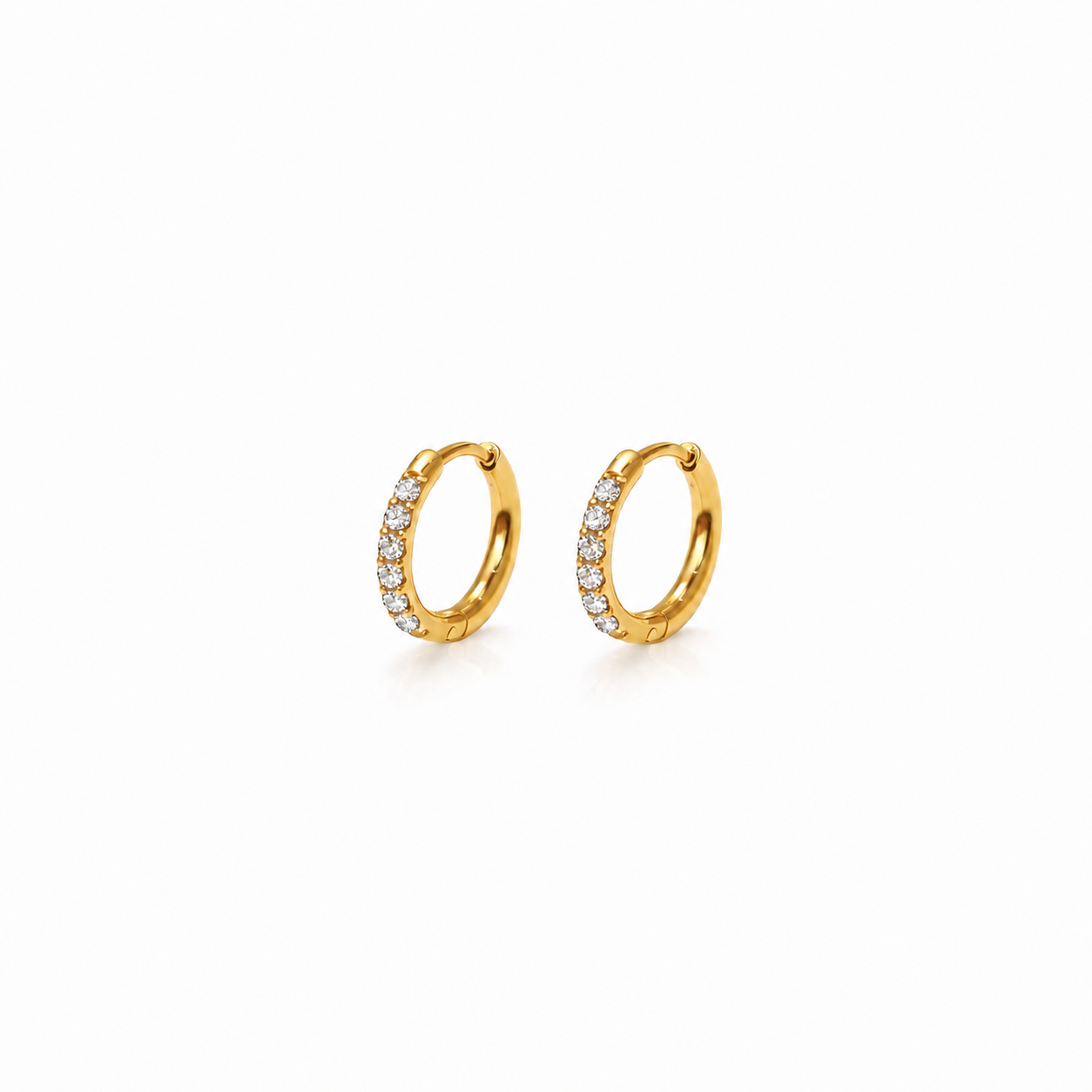 Classic CZ Huggie Earrings - White