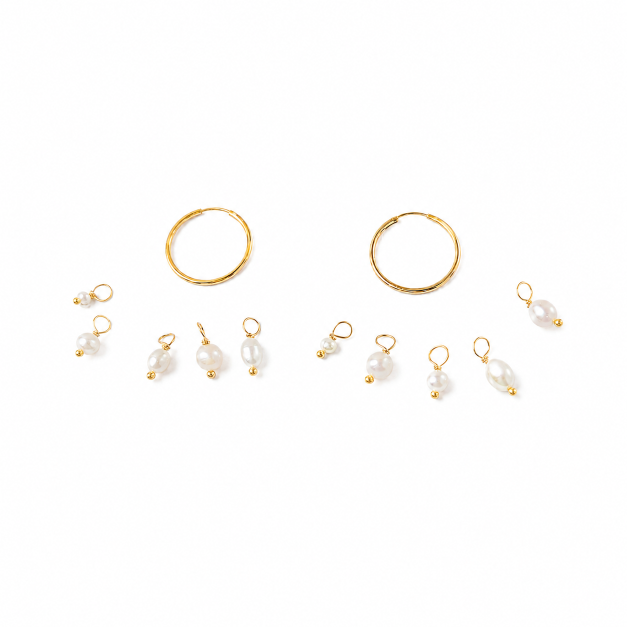Kaia Pearl Charm Hoops