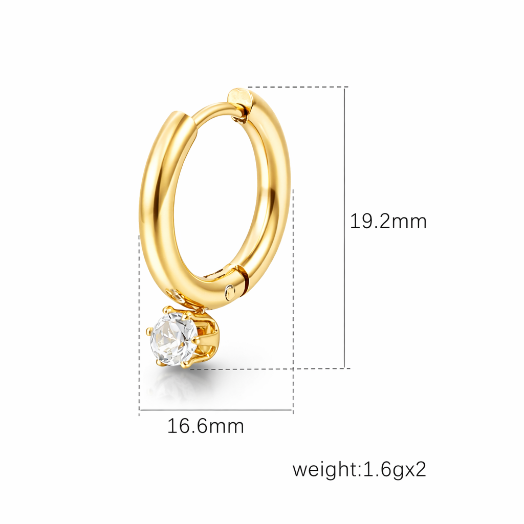 Soft Glow Gold CZ Hoops
