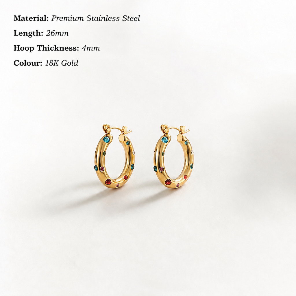 Prism CZ Gold Hoops