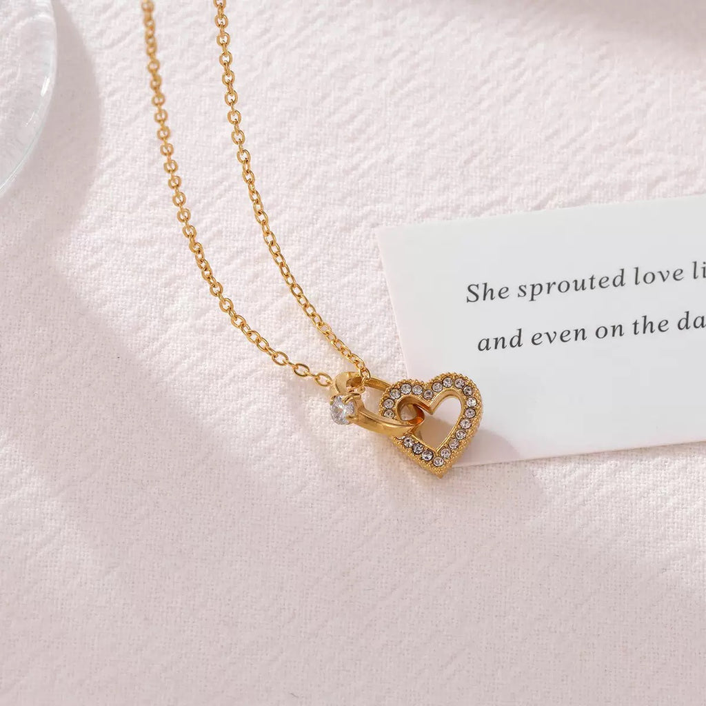 Luna Gold Heart Necklace