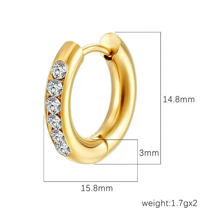 Classic CZ Huggie Earrings - White