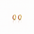 Classic CZ Huggie Earrings - Red