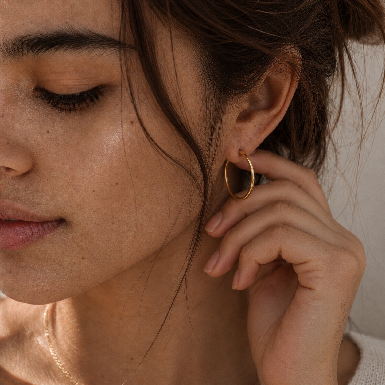 Kaia Pearl Charm Hoops