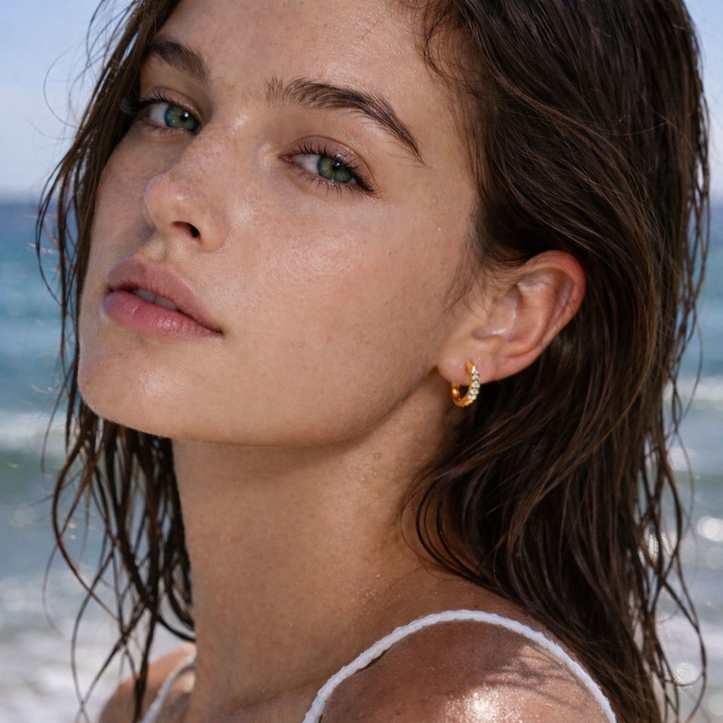 Classic CZ Huggie Earrings - White