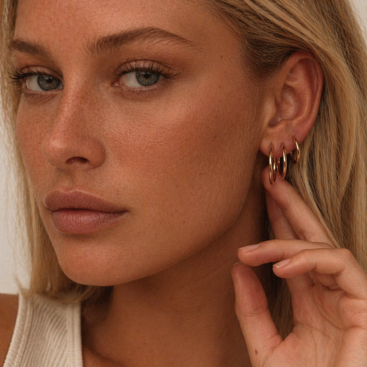 Grace Gold Hoop Set of 3 Pairs