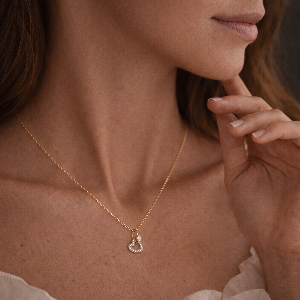 Luna Gold Heart Necklace