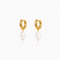 Mila Gold Pearl Hoops