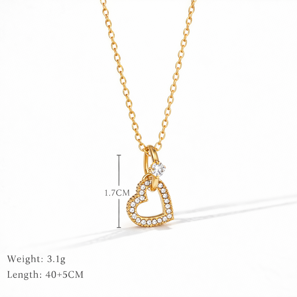 Luna Gold Heart Necklace