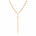 Gold Dainty Disc Drop Necklace