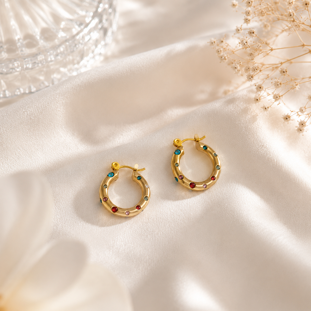 Prism CZ Gold Hoops
