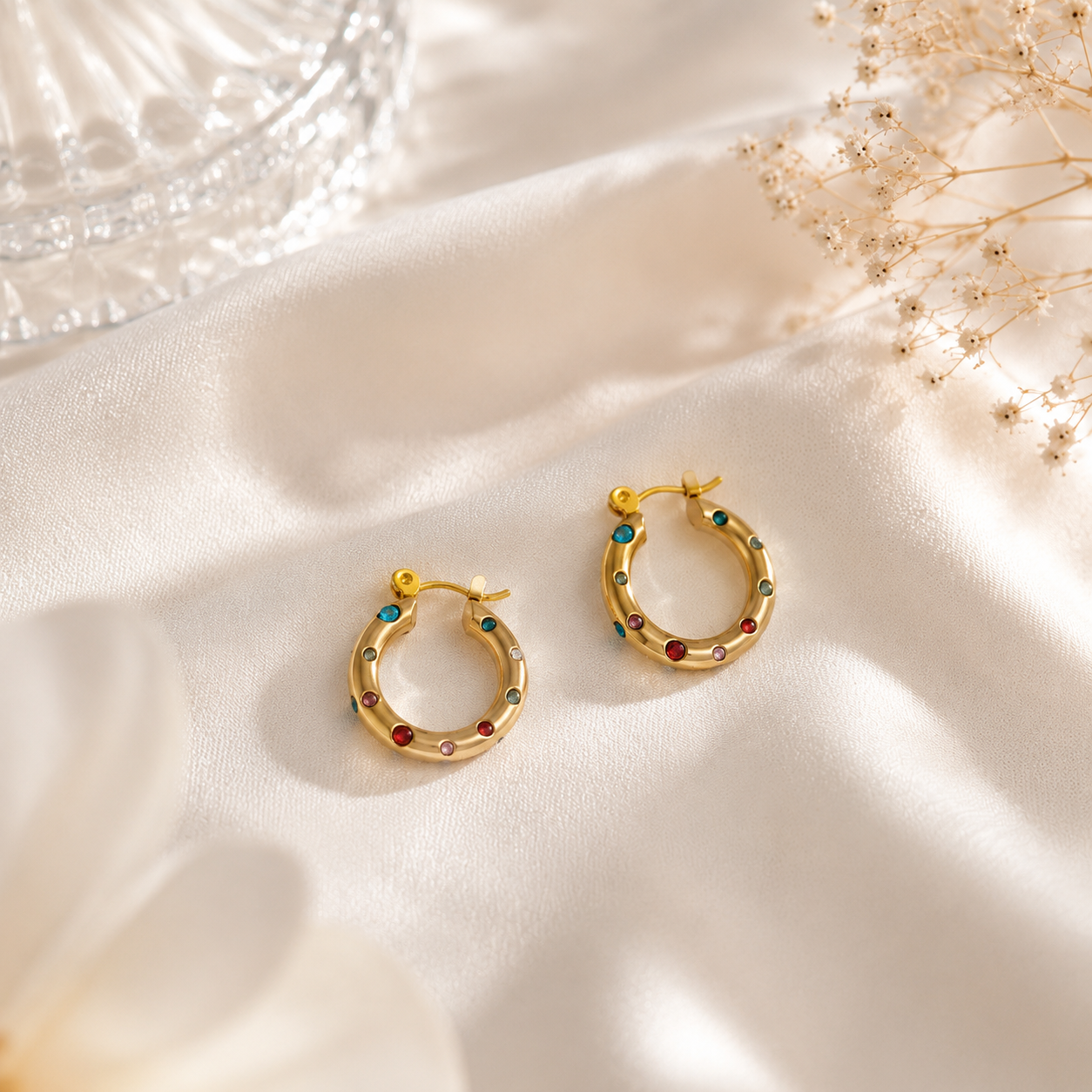 Prism CZ Gold Hoops