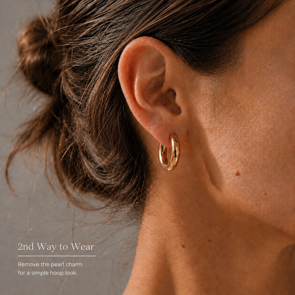 Mila Gold Pearl Hoops