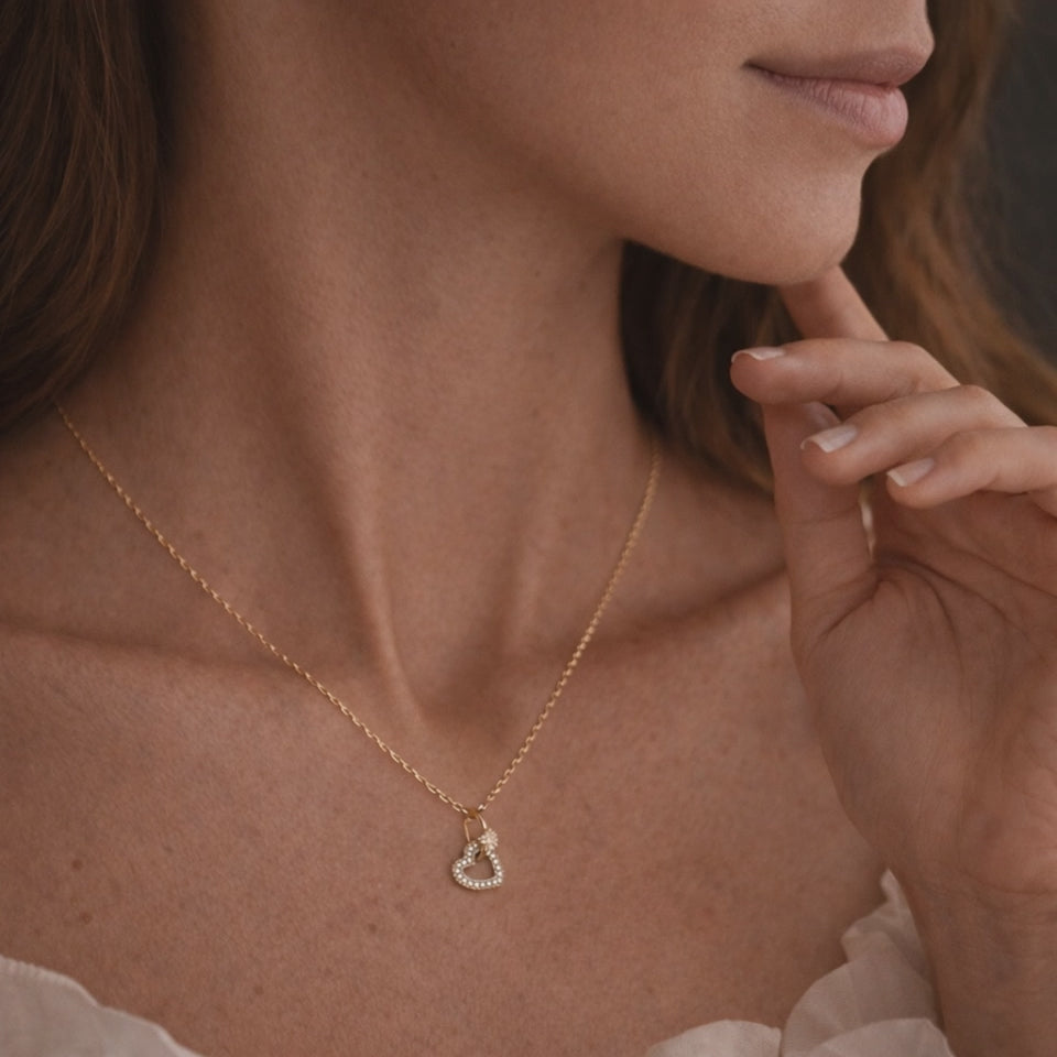 Luna Gold Heart Necklace